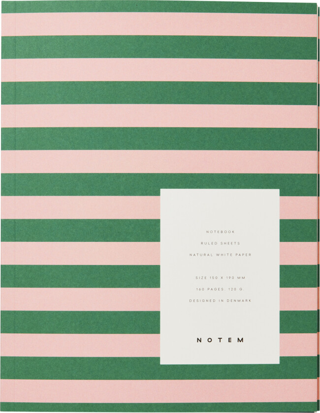 UMA Notebook, Flatlay - Medium, Green&Rose - Notisblokk