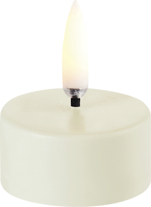 LED Tealight 400~ Battery Incl., Ivory wax, Smooth, 4x2,1 cm - Led Stearinlys