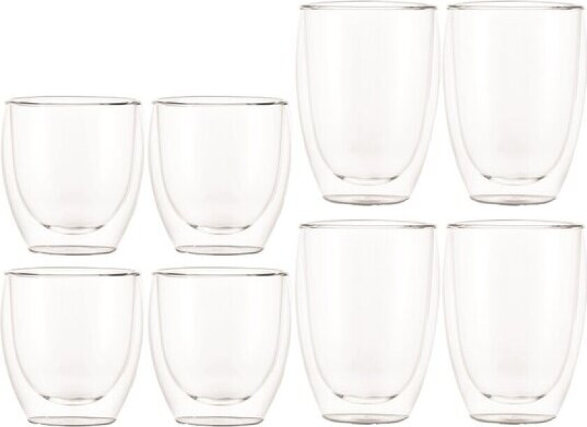 - Pavina kaffeglass sett 8 stk 25 cl + 35 cl