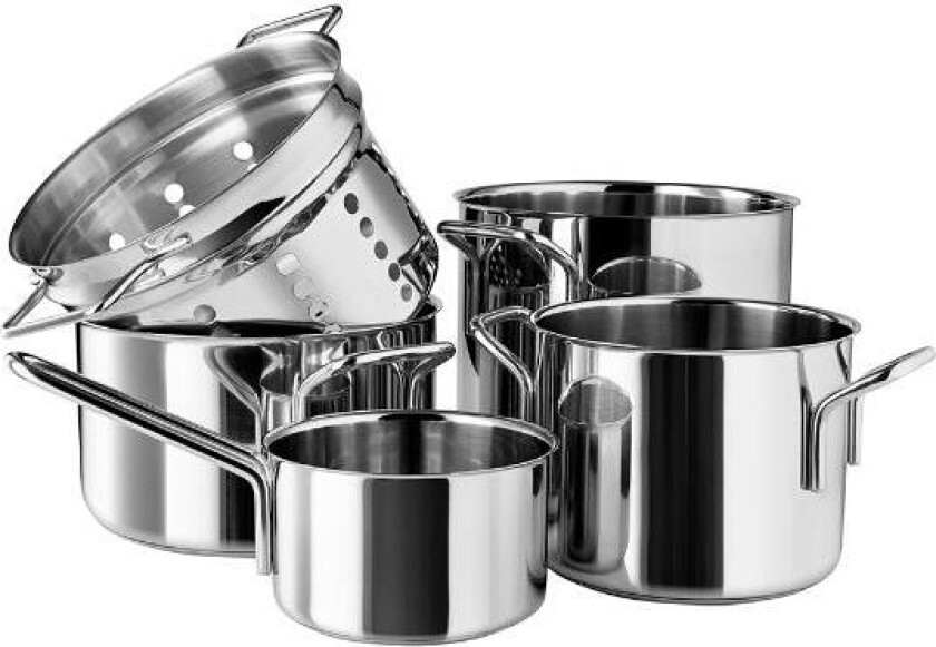 - Grytesett 5 deler rustfritt stål