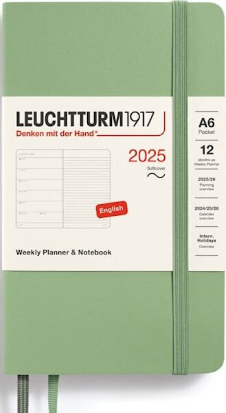 Kalender A6 2025 Weekly Planner/Notebook Soft Salvie Leuchtturm1917