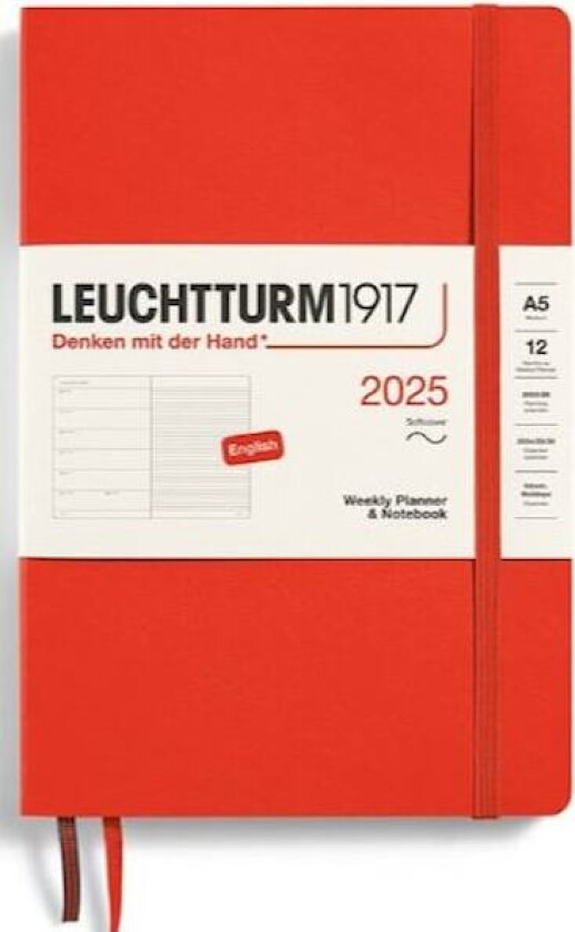 Kalender A5 2025 Weekly Planner/Notebook Soft Lobster Leuchtturm1917