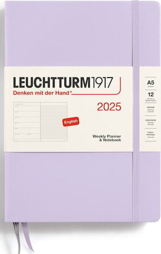 Kalender A5 2025 Weekly Planner/Notebook Hard Lilac Leuchtturm1917