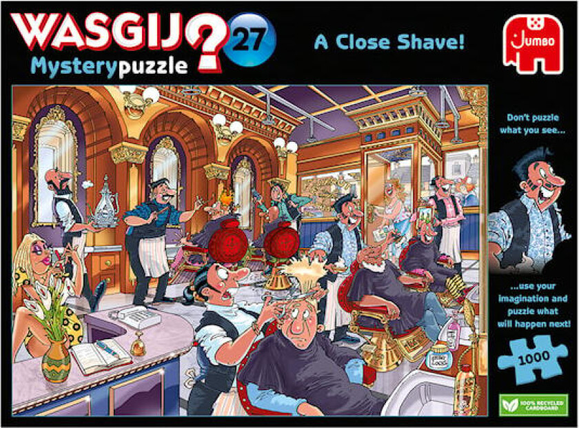 Wasgij Mystery 43 A Close Shave! Puslespill 1000 brikker, Jumbo