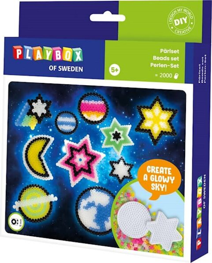Perlesett Stjernehimmel selvlysende 2000 stk Playbox