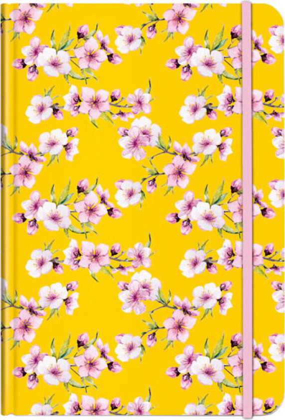 Notatbok A5 Cherry Blossom Yellow Linjert 192 sider Cedon