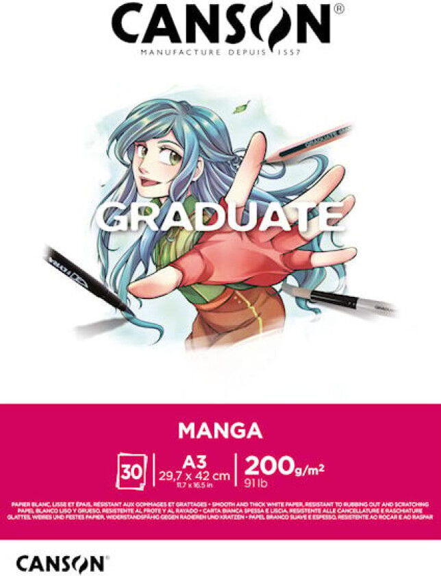 Skisseblokk Manga A3 200g 30 ark Lyra Graduate