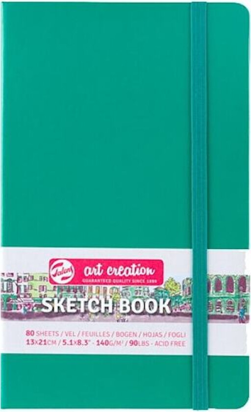 Skissebok Skogsgrønn 13x21 cm 140g 80 kremhvite sider Talens Art Creation