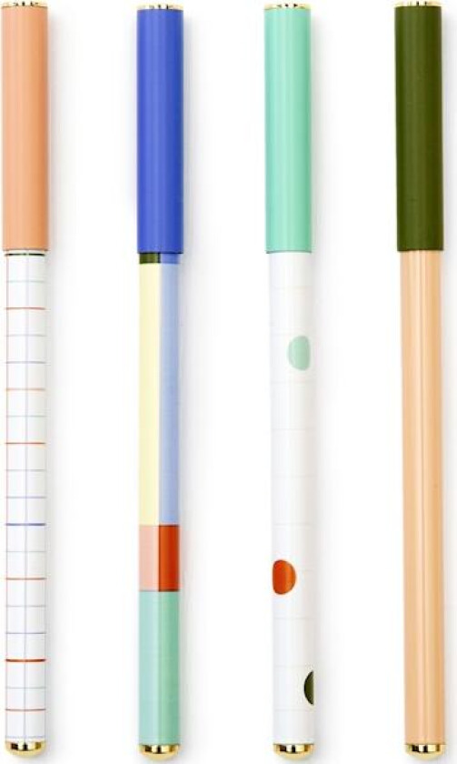 Kulepenn grafiske mønstre 4-pack Inkerie