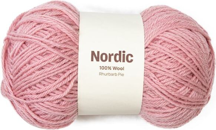 Nordic 100% ull 100 gr Rabarbrapai Dusty rosa A832 Adlibris