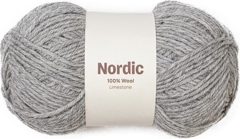 Nordic 100% ull 100 gr Kalkstein lysegrå A825 Adlibris