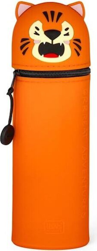 Pennal Tiger Av Silikon Med Glidelås 18,5 cm Kawaii