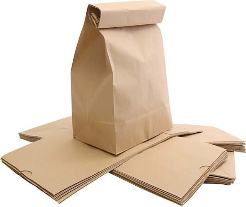 Bilde av Papirpose, str. 15x25x43 cm, brun, 50x50stk./ 1 pk.