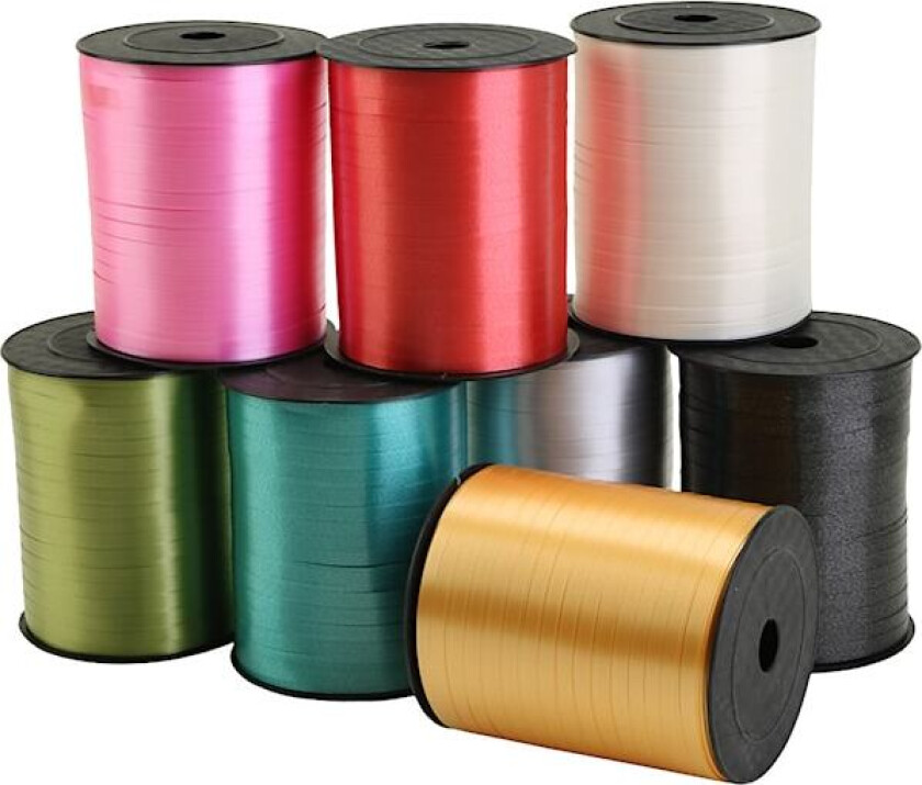 Bilde av Gavebånd, B: 5 mm, ass. farger, 8x400m/ 1 pk.