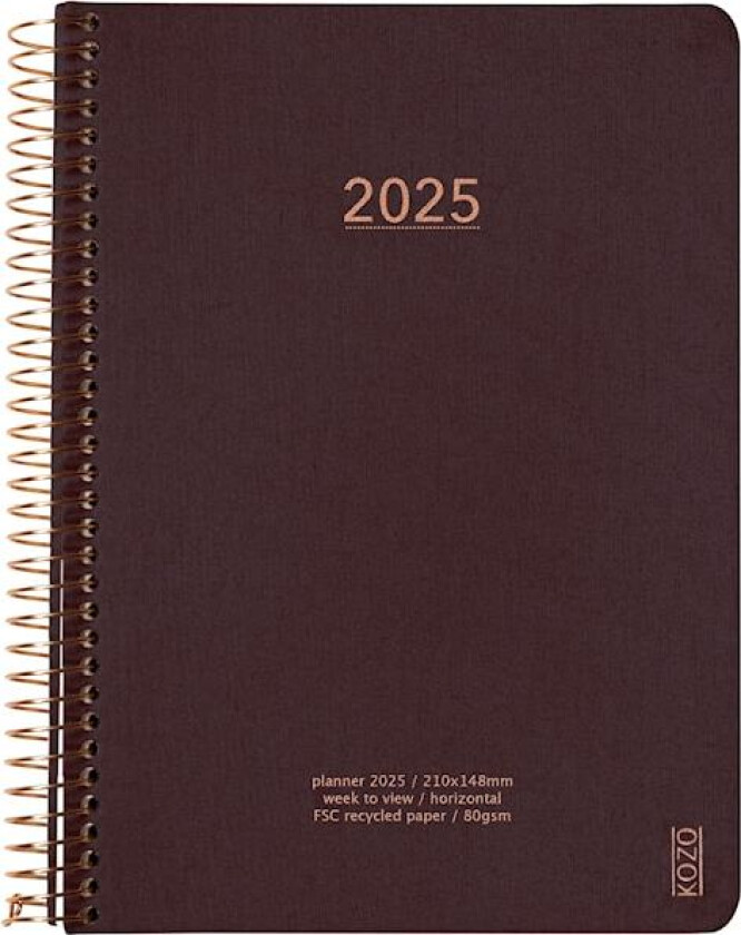 Kalender A5 2025 Uke Per Oppslag Kaffe KOZO