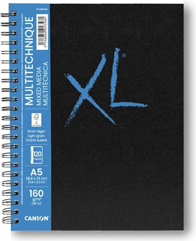 Mixed Media Block A5 60 Sheets 160g Canson XL Mixed Media