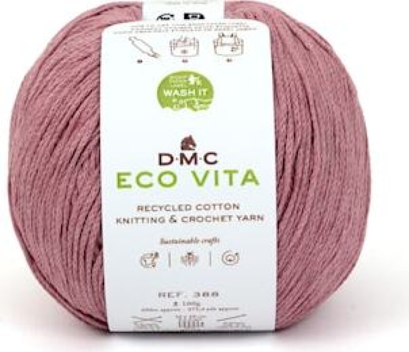 Eco Vita recycled bomull 100 gr Mellan rosa (115) DMC
