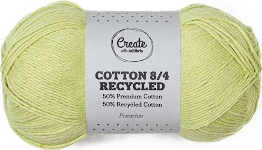 Cotton 8/4 Garn 100 g Recycled Pistachio A 077 Adlibris
