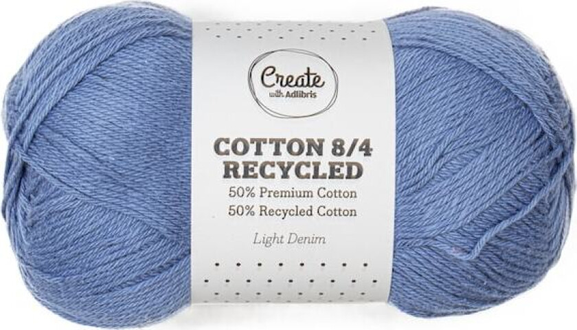 Cotton 8/4 Garn 100 g Recycled Light Denim A130 Adlibris
