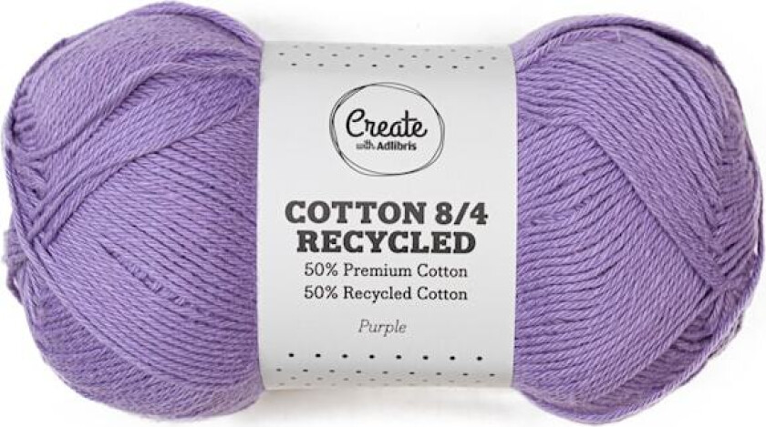 Cotton 8/4 Garn 100 g Recycled Purple A128 Adlibris