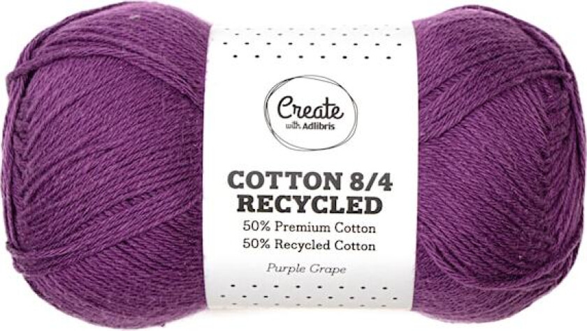 Cotton 8/4 Garn 100 g Recycled Purple Grape A179 Adlibris