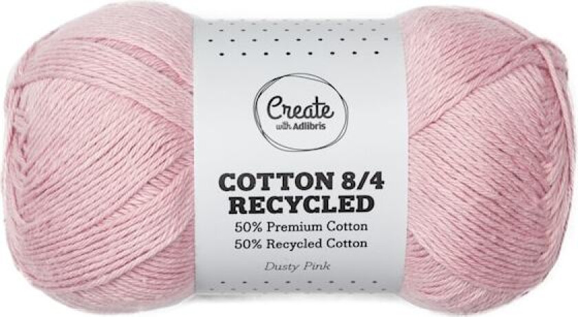 Cotton 8/4 Garn 100 g Recycled Dusty Pink A084 Adlibris