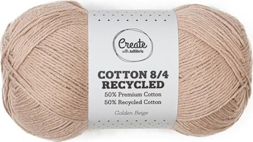 Cotton 8/4 Garn 100 g Recycled Golden Beige A052 Adlibris