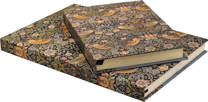 Skrivebok A5 William Morris, Strawberry Thief, Linjert 96 s
