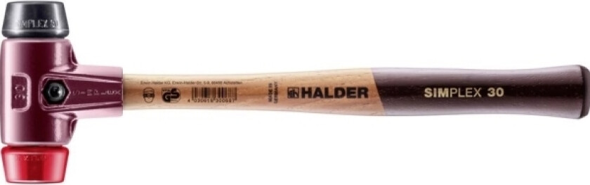 Simplex 3026.030 Gummihammer Ergonomisk Greb, Hård, Middelhård 345 G 295 Mm 1 Stk