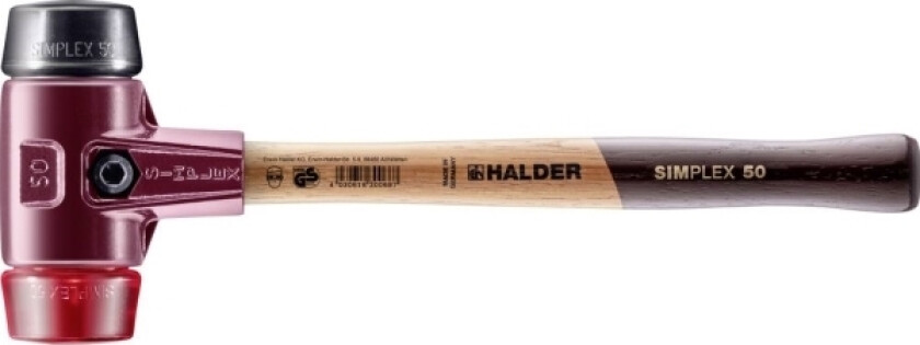 Halder Simplex 3026.050 Gummihammer Ergonomisk Greb, Hård, Middelhård 1130 G 370 Mm 1 Stk