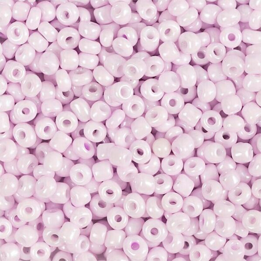 Rocaillesperler, dia. 3 mm, str. 8/0 , hullstr. 0,6-1,0 mm, soft rosa, 25g/ 1 pk.