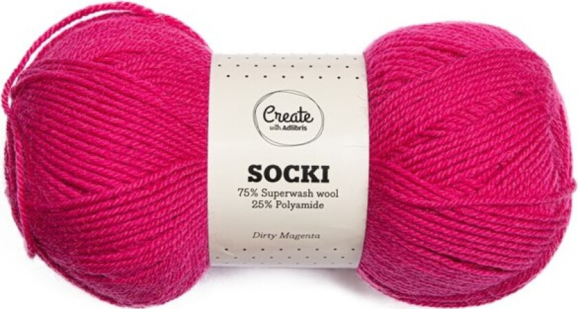 Socki Garn Ensfarget Ullmiks 100 g Dirty Magenta B190 Adlibris