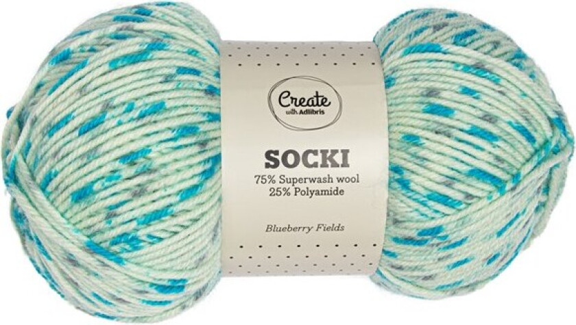 Socki Garn Ullmiks 100 g Blueberry Fields C160 Adlibris
