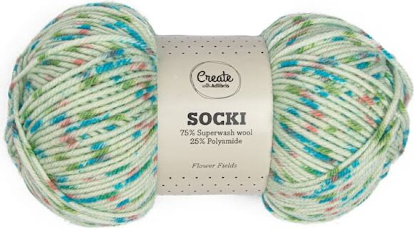 Socki Garn Ullmiks 100 g Flower Fields C161 Adlibris