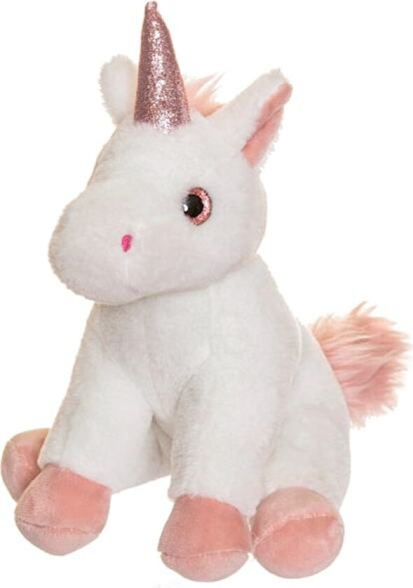 Enhjørning hvit kosedyr 25 cm Teddykompaniet
