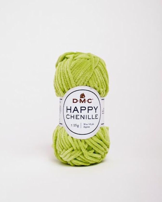 Happy Chenille Virkgarn 15 g Limegrön DMC