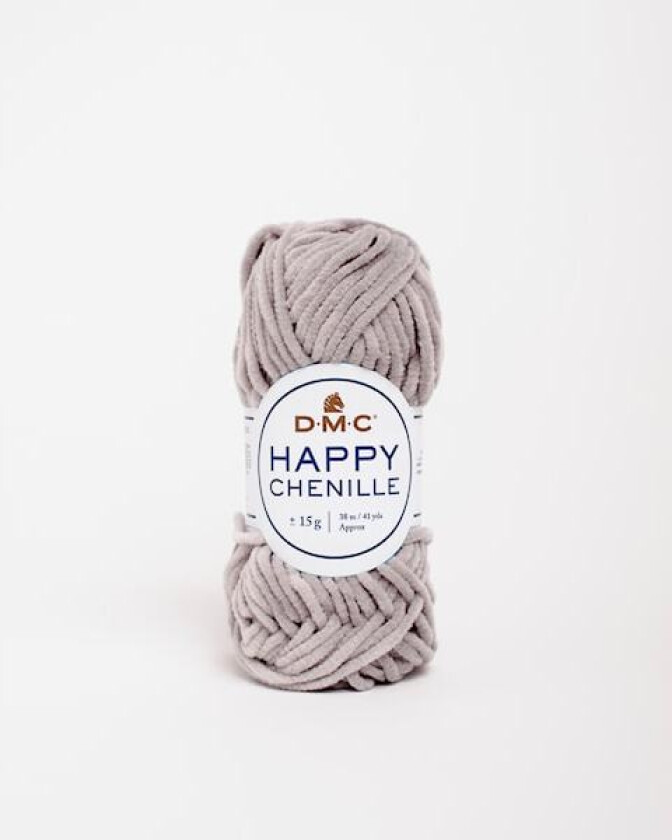 Happy Chenille Virkgarn 15 g Grå DMC