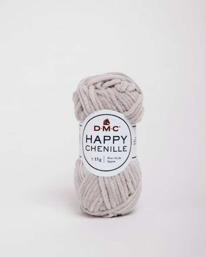 Happy Chenille Virkgarn 15 g Ljusgrå DMC