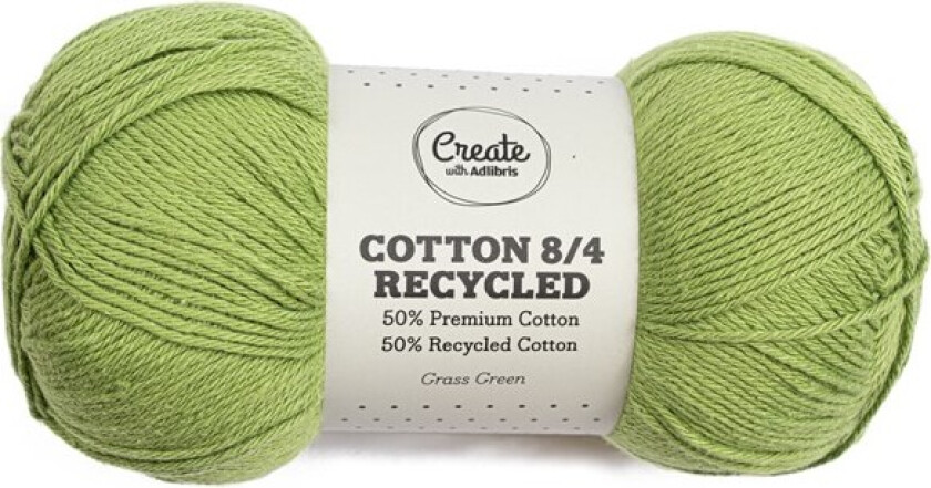 Cotton 8/4 Garn 100 g Recycled Grass Green A093 Adlibris