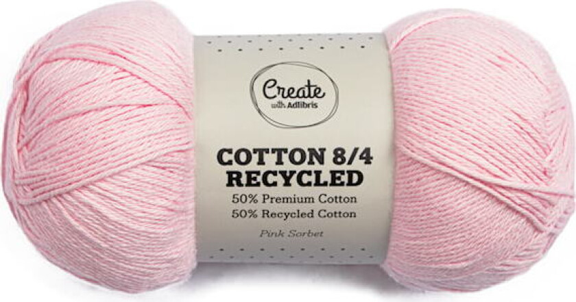 Cotton 8/4 Garn 100 g Recycled Pink Sorbet A075 Adlibris