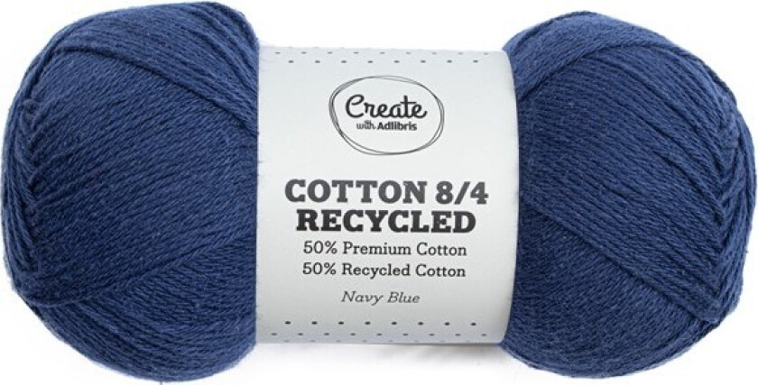 Cotton 8/4 Garn 100 g Recycled Navy Blue A081 Adlibris