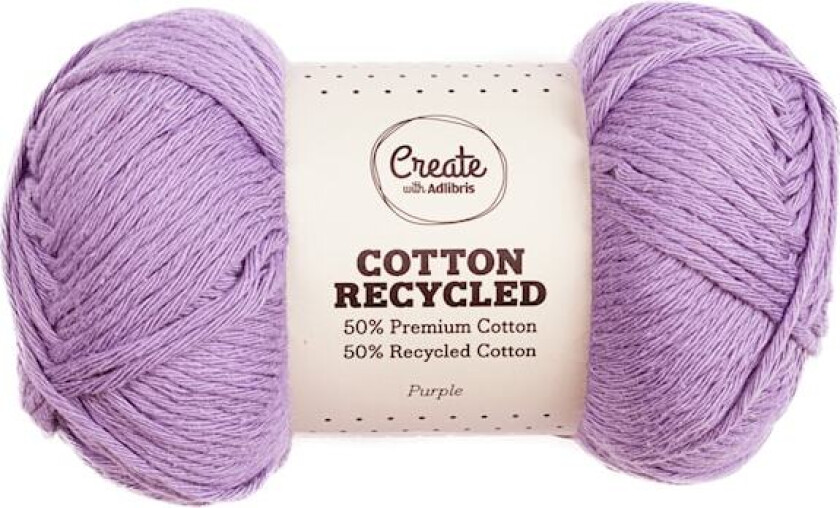 Cotton 8/9 Garn 100g Recycled Purple A128 Adlibris