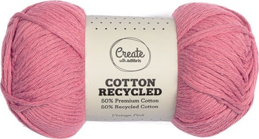 Cotton 8/9 Garn 100g Recycled Vintage Pink A085 Adlibris