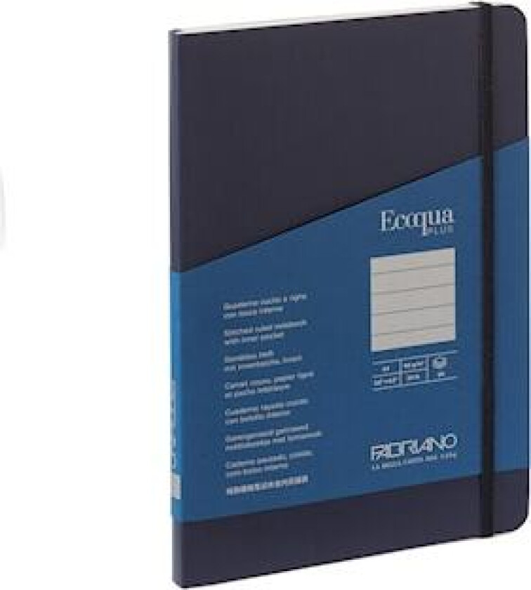 Notatbok Fabriano Ecoqua Plus A5 Linjert Mørkeblå