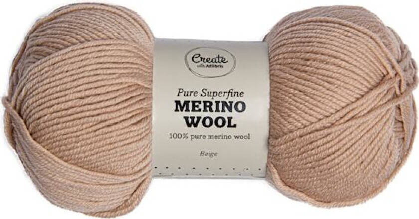 Pure Superfine Merino Wool 100 g Beige C131 Adlibris