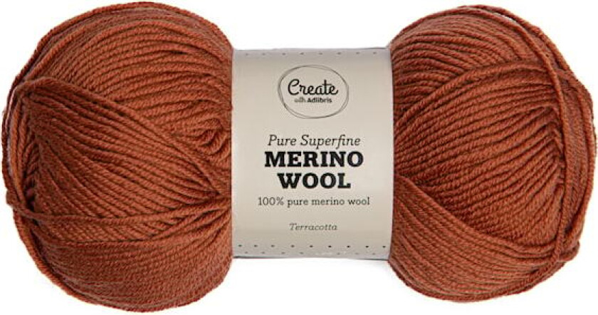 Pure Superfine Merino Wool 100 g Terracotta C128 Adlibris