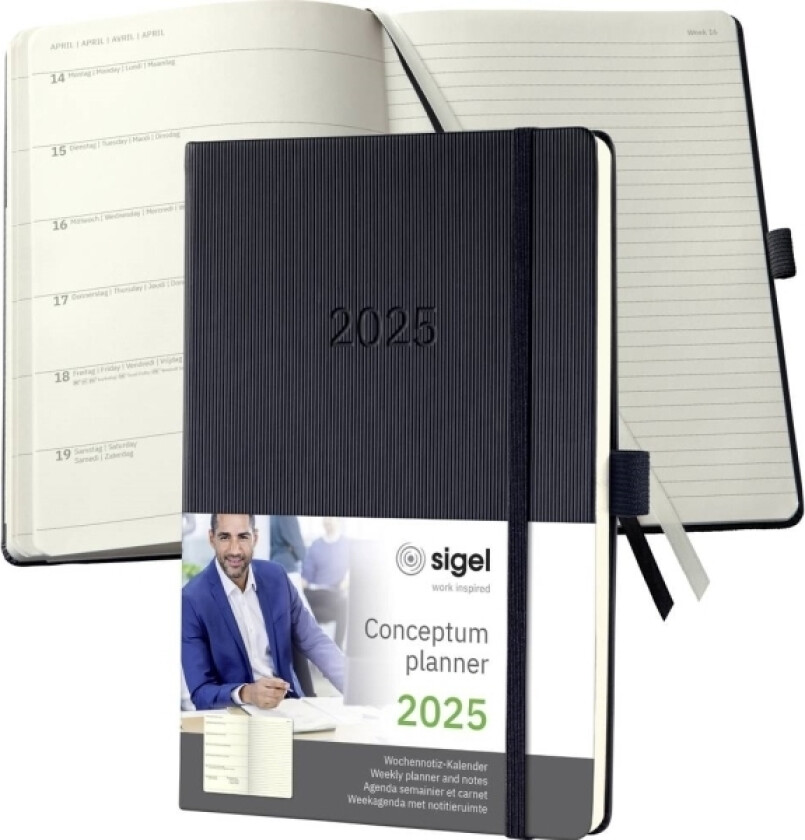 Ugekalender Conceptum 2025 C2514 Din A5 Bindets Farve: Sort 1 Stk