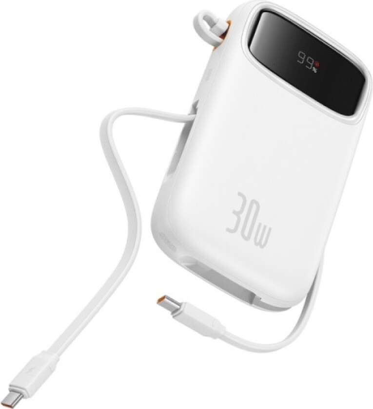 Qpow 2 10000Mah 30W Powerbank (Baltas)