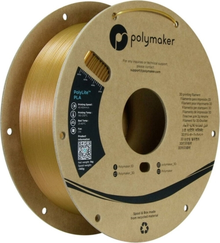Polymaker Pa02082 Starlight Filament Pla-Plast Flerfarvet, Farveskift 1.75 Mm 1000 G Starlight Jupiter Polylite™ Pla 1 Stk