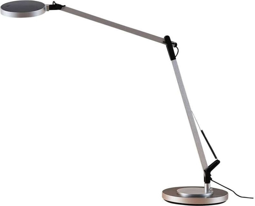 LED-skrivebordslampe Rilana med dimmer, sølvfarget